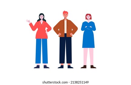 Group of Business People. Business Man Business Woman on Set Flat Design Illustration