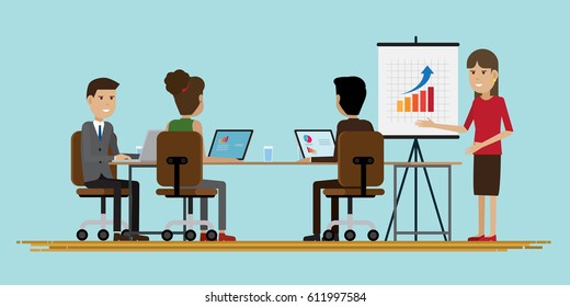 Group Business People Meeting Room Characters Stock Vector (Royalty ...