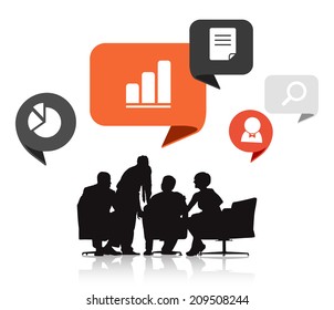 Group of Business People Meeting with Speech Bubble