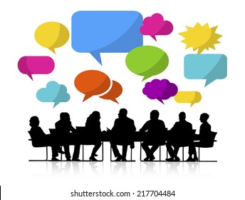 Group of Business People Meeting with Speech Bubble