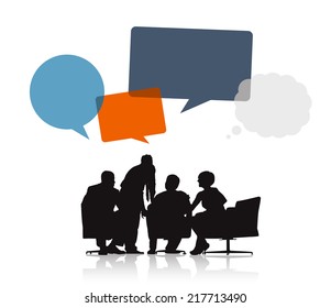 Group of Business People Meeting with Speech Bubble