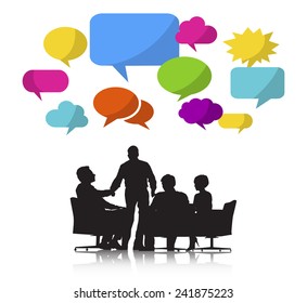 Group of Business People Meeting with Speech Bubble