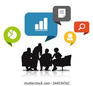 Group of Business People Meeting with Speech Bubble