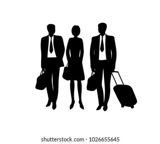 Group of business people with shopping bags.Vector illustration.