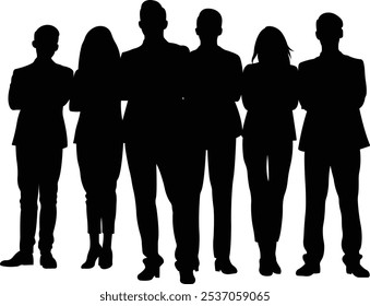 Group of Business People Silhouette isolated white background. Vector Illustration