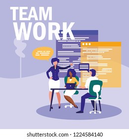 group business people with speech bubble