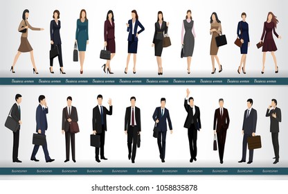 Group of business people in business suits