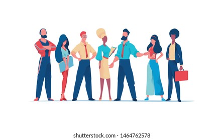 Group of business people teamwork. Businessman  and businesswoman. Business team on white background