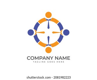 Group of business people. Teamwork Logo Template. Vector Logo design for business and consulting company.