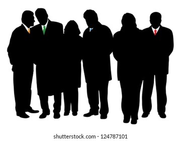 Group of business people in winter coats