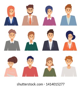 Group of business people working in corporate. Avatar character set in human resource.