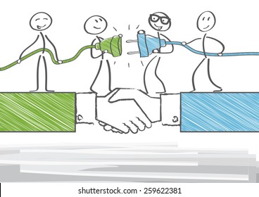 Group of business people working together