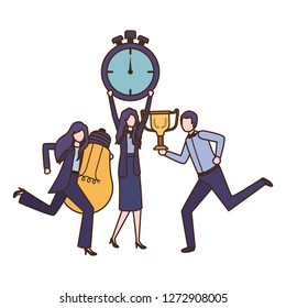 group of business with set icons