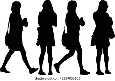 	
Group of Business Silhouettes with white background