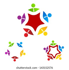 Group Business symbol on star