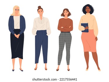 Group of business women. Female workers, entrepreneurs, employees