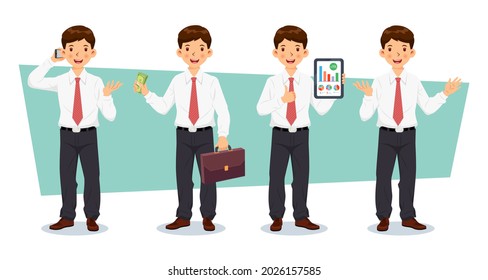 Group of businessman characters. Vector illustration