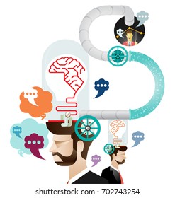 A group of businessman create idea