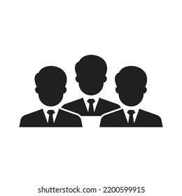 Group of businessman icon design. User, people, team, group symbol, isolated on white background. vector illustration