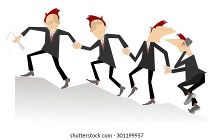 Group of businessman join hands and help each other in business