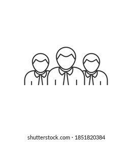 Gruppe von Geschäftsleuten Linie Symbol einzeln auf weißem Hintergrund. Vektorgrafik