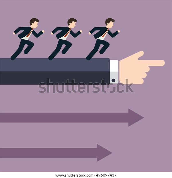 Group Businessman Running Same Direction Big Stock Vector (Royalty Free ...