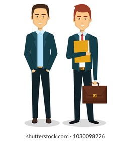 group of businessman teamwork with portfolio
