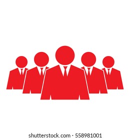 Group businessman vector flat icon