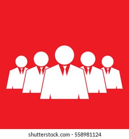 Group businessman vector flat icon
