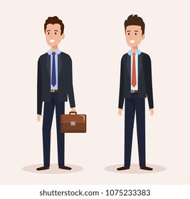 group businessmen avatars characters