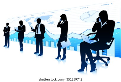 Group of businessmen and businesswomen