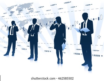 Group of businessmen and businesswomen