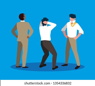 group of businessmen elegant avatar character