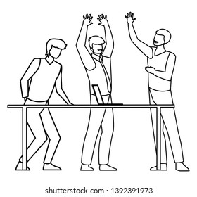group of businessmen in the office scene
