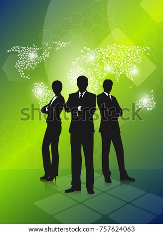 Group of businessmen on an abstract background.