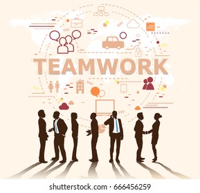 a group of businessmen is a teamwork 