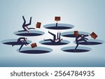 A group of businessmen who have fallen into a trap
