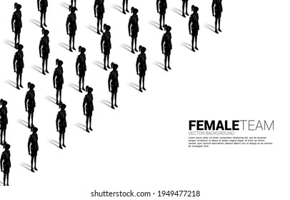 Group of businesswoman standing together orderly. business concept for job career with company mission and teamwork.