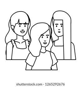 group of businesswomen avatars characters