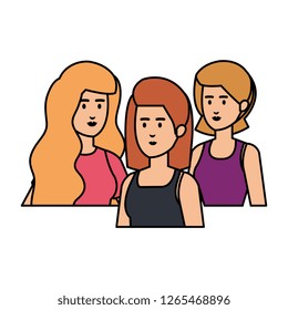 group of businesswomen avatars characters