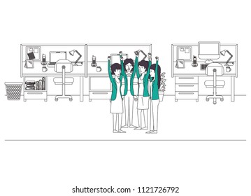 group of businesswomen in the office