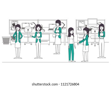 group of businesswomen in the office