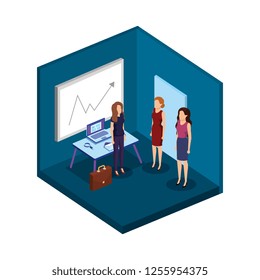 group of businesswomen in the office