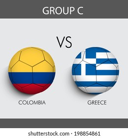 Group C Match Colombia v/s Greece countries   	