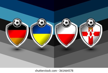 group c of soccer europe on tournament, Vector Illustration