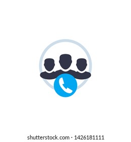 group call icon on white