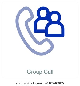 Group Call and landline icon concept