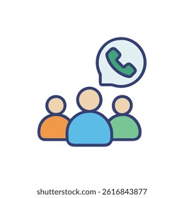 A group calling icon for conversations.