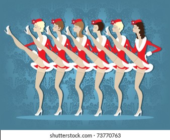 A group of cancan ladies.
