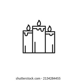Icono de grupo de velas en blanco y negro